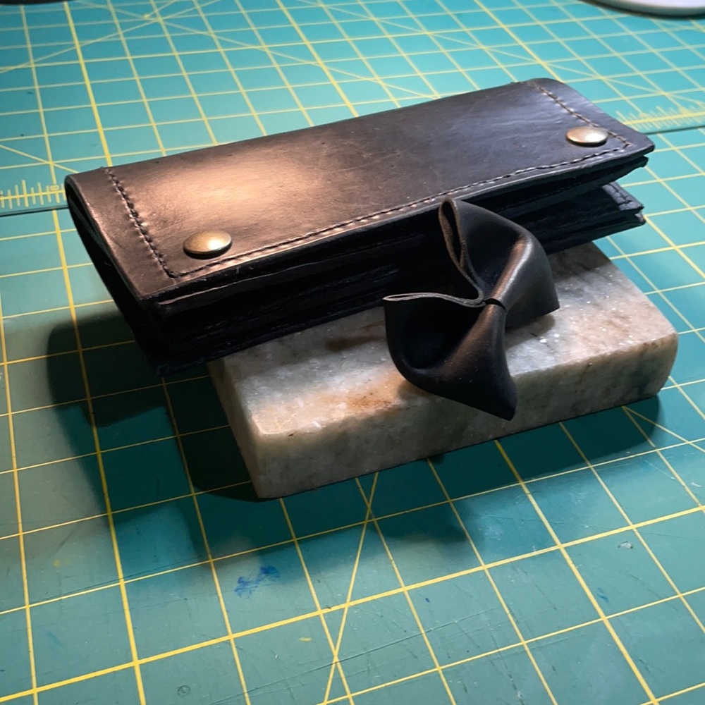 Handmade leather long wallet. Not my pattern